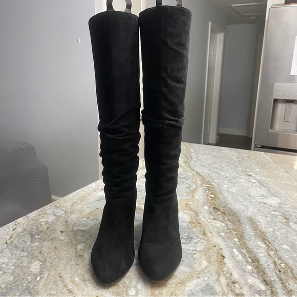 Eileen Fisher DITTO KNEE HIGH BOOT IN BLACK SUEDE Slouchy Boots Women’s 8.5 - Picture 2 of 9